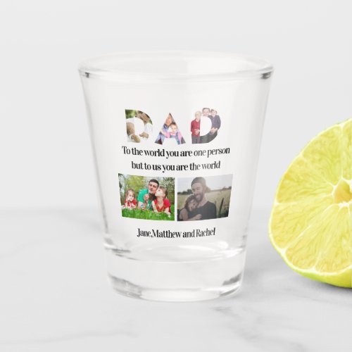 Custom Fathers Day 5 Photo Collage   Shot Glass