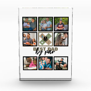 Custom Fathers Day Best Dad By Par 8 Photo Collage Block
