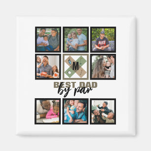 Custom Fathers Day Best Dad By Par 8 Photo Collage Magnet