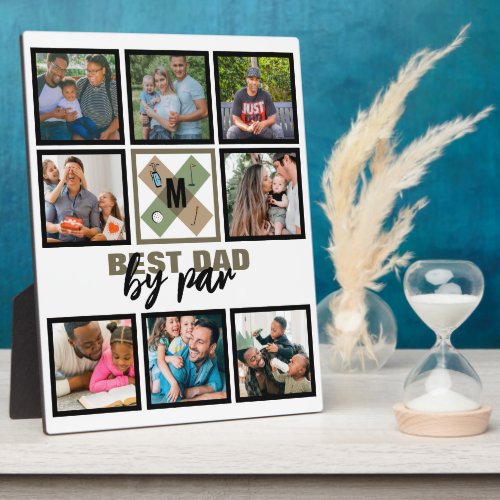 Custom Fathers Day Best Dad By Par 8 Photo Collage Plaque