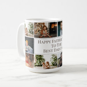 Custom Father's Day Best Dad Ever Photo Collage Coffee Mug