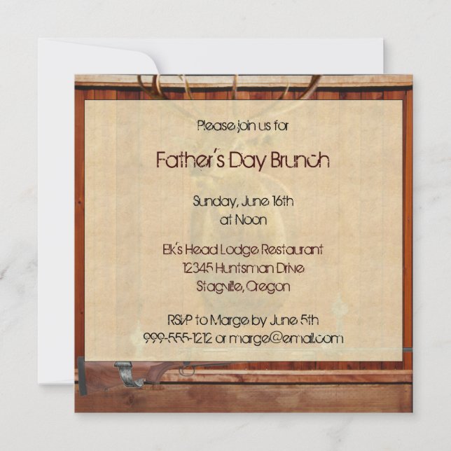 Custom Father's Day Brunch Invites (Hunter Design) (Front)