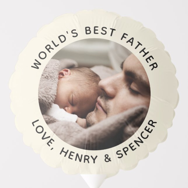 Custom Father's Day Chic Minimalist Photo Balloon (Front)