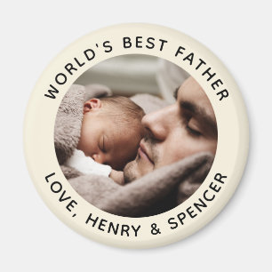 Custom Father's Day Chic Minimalist Photo Magnet