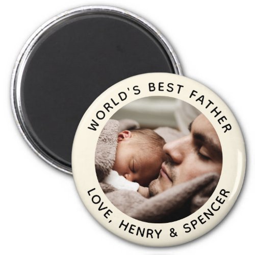 Custom Fathers Day Chic Minimalist Photo Magnet