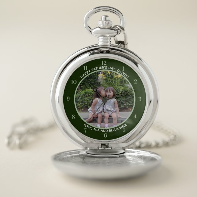 Custom Father's Day, Child's Photo Keepsake  Pocket Watch (Inside)