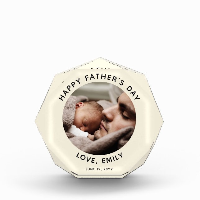 Custom Father's Day Cute Minimalist Photo Block (Front)
