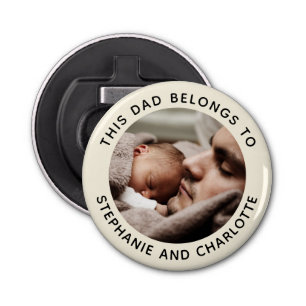 Custom Father's Day Cute Minimalist Photo Bottle Opener