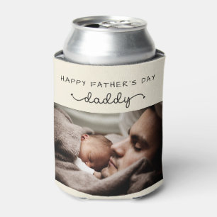 Custom Father's Day Cute Minimalist Photo Can Cooler