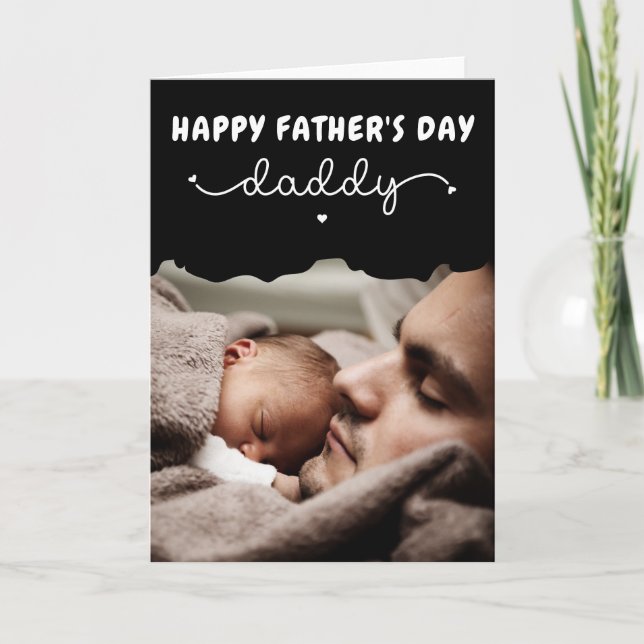 Custom Father's Day Cute Minimalist Photo Card (Front)