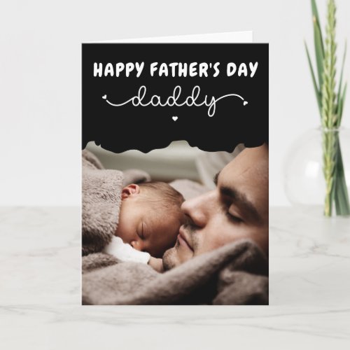 Custom Fathers Day Cute Minimalist Photo Card
