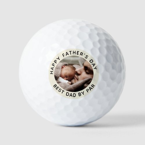 Custom Fathers Day Cute Minimalist Photo Golf Balls