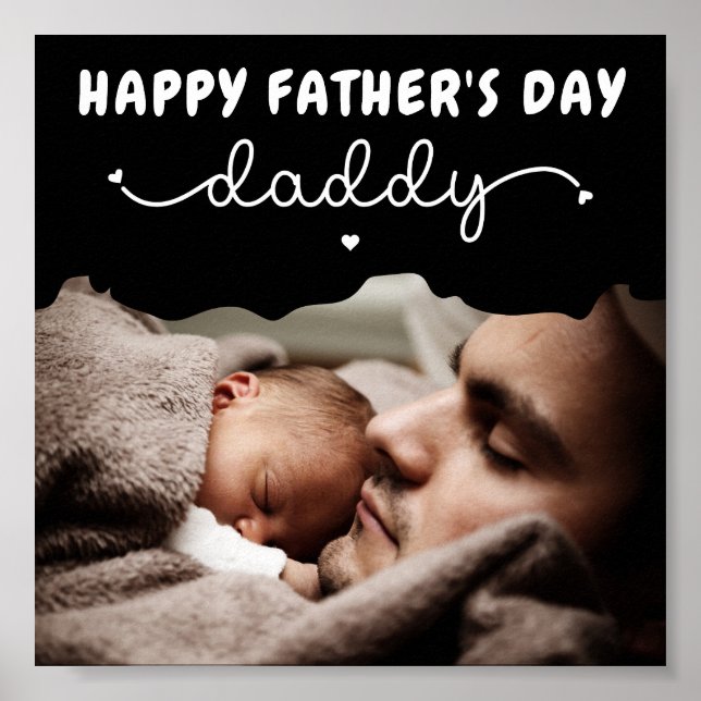 Custom Father's Day Cute Minimalist Photo Poster (Front)
