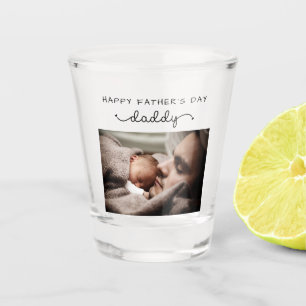 Custom Father's Day Cute Minimalist Photo Shot Glass