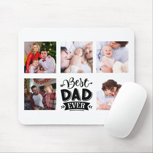 Custom Fathers Day Gift BEST DAD Photo Collage Mouse Pad