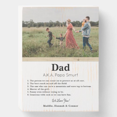 Custom Fathers Day Gift  Photo Art Print Wooden Box Sign