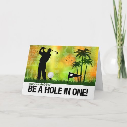 Custom Fathers Day Hole in One Golf Theme Card