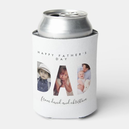 Custom Fathers Day Photo Collage Best Dad Can Cooler
