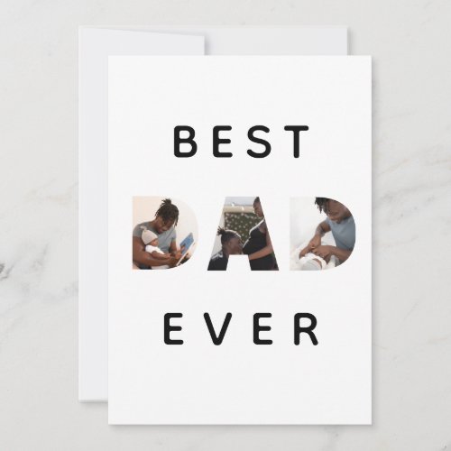 Custom Fathers Day Photo Collage Best Dad Card