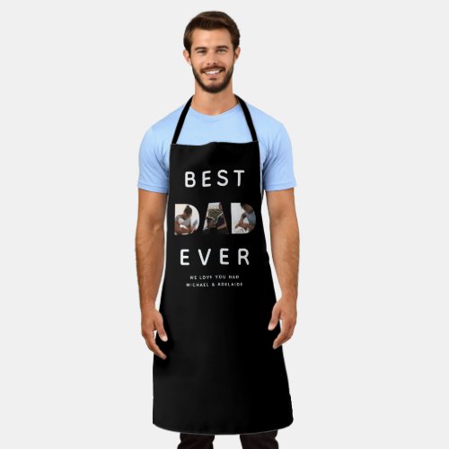 Custom Fathers Day Photo Collage Best Dad Ever Apron