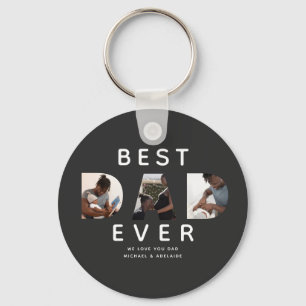 Custom Fathers Day Photo Collage Best Dad Ever Keychain