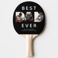 Custom Fathers Day Photo Collage Best Dad Ever Ping Pong Paddle