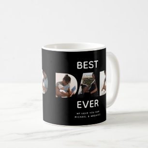 Custom Fathers Day Photo Collage Best Dad Script Coffee Mug