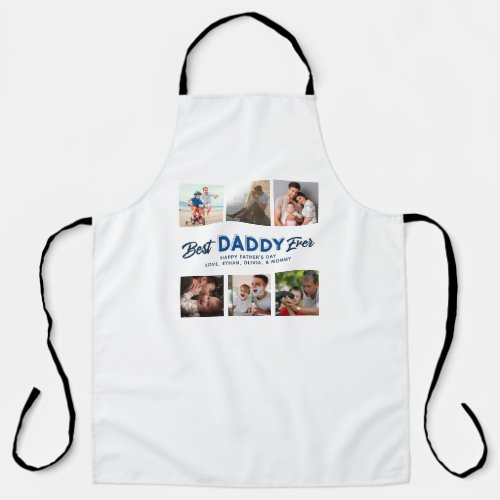Custom Fathers Day Photo Collage Best Daddy Ever Apron