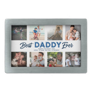 Custom Father's Day Photo Collage Best Daddy Ever Belt Buckle