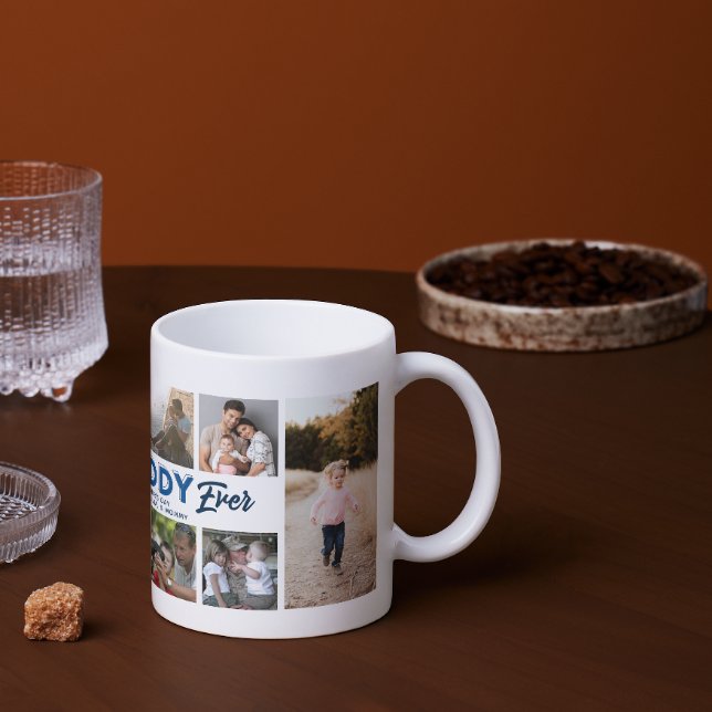 Custom Father's Day Photo Collage Best Daddy Ever Giant Coffee Mug