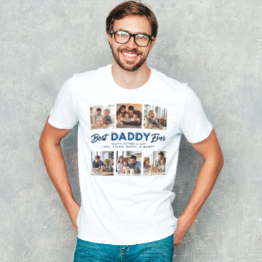 Custom Father's Day Photo Collage Best Daddy Ever T-Shirt