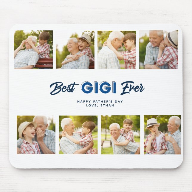 Custom Father's Day Photo Collage Best Gigi Ever Mouse Pad (Front)