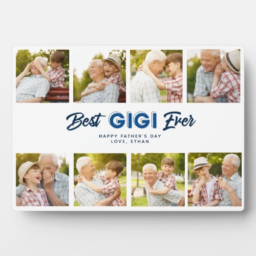 Custom Fathers Day Photo Collage Best Gigi Ever Plaque