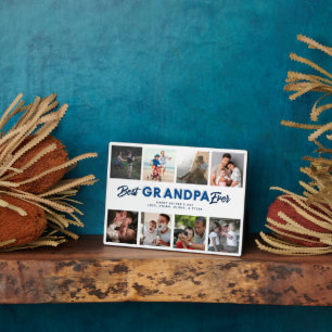 Custom Father's Day Photo Collage Best Grandpa Plaque