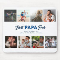 Custom Father's Day Photo Collage Best Papa Ever  Mouse Pad