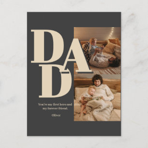 Custom Father's Day Photo Collage   DAD Letters -  Holiday Postcard
