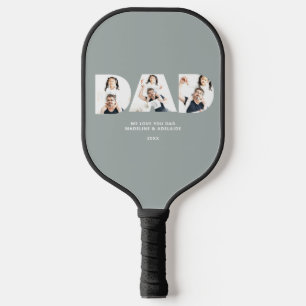 Custom Fathers Day Photo Collage Dad Personalized Pickleball Paddle