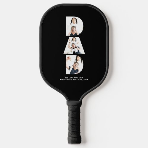 Custom Fathers Day Photo Collage Dad Personalized Pickleball Paddle