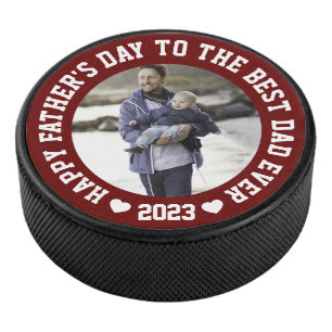 Custom Father's Day Photo Hockey Puck
