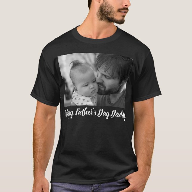Custom Father's Day Photo  T-Shirt (Front)