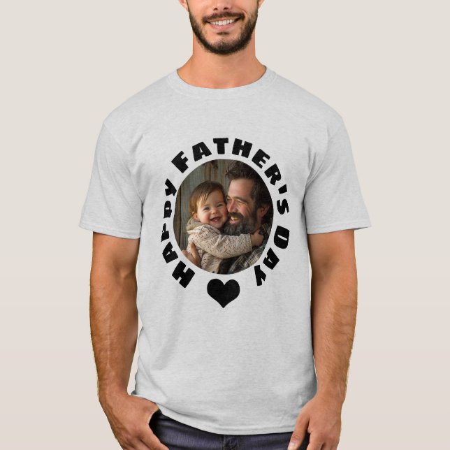 Custom Father's Day T-Shirt with Photo | Dad Gift  (Front)