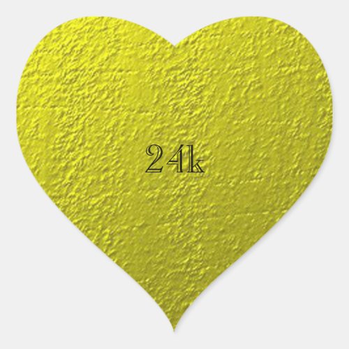 Custom Faux 24k Solid Gold Heart Sticker