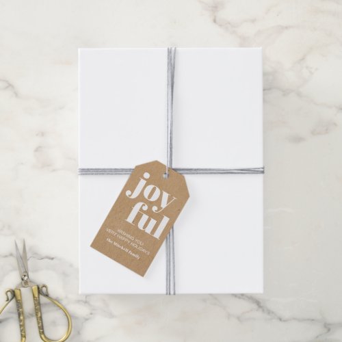 Custom Faux Brown Kraft Paper Texture Pattern Gift Tags