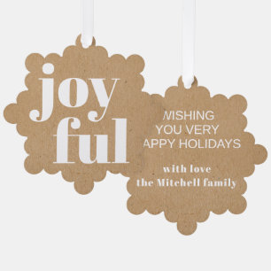 Custom Faux Brown Kraft Paper Texture Pattern Ornament Card