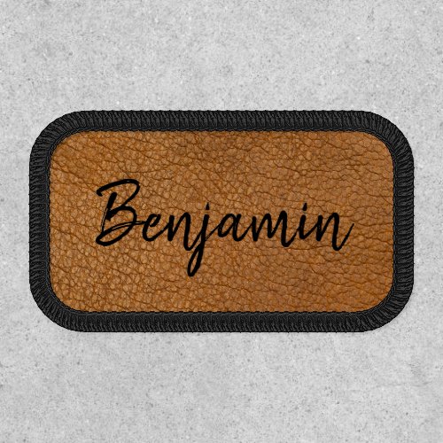 Custom Faux Brown Leather Name Patch