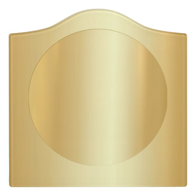 Custom Faux Gold Blank Elegant Glamour Template Door Sign (Large Crest Front)