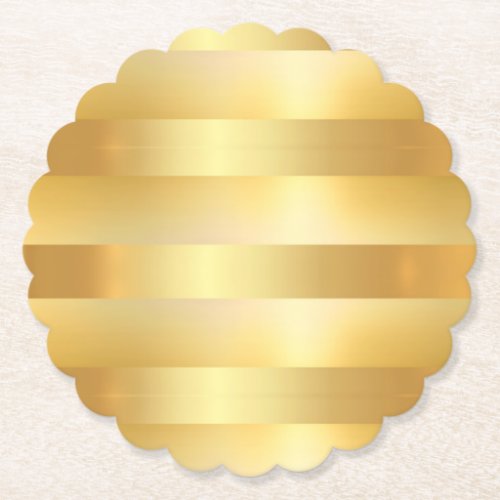 Custom Faux Gold Blank Modern Elegant Template Paper Coaster