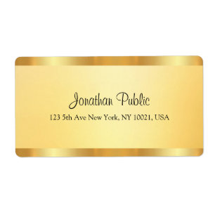 Custom Faux Gold Calligraphed Script Template Label