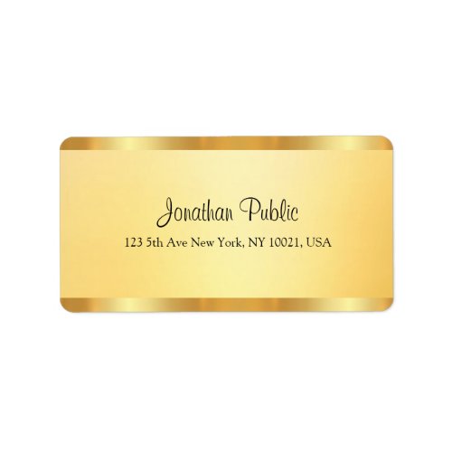 Custom Faux Gold Calligraphy Script Name Template Label