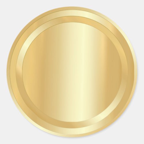 Custom Faux Gold Elegant Glamorous Trendy Template Classic Round Sticker